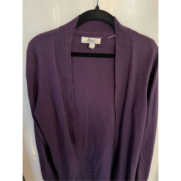 Bass GH Bass & Company Purple Sweater Cardigan Woman’s Size Medium - Picture 3 of 5